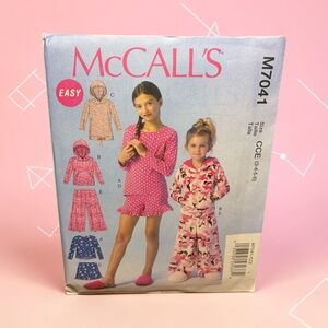 McCall’s M7041 Home Sewing Pattern for Girls Size 3-6 UNCUT